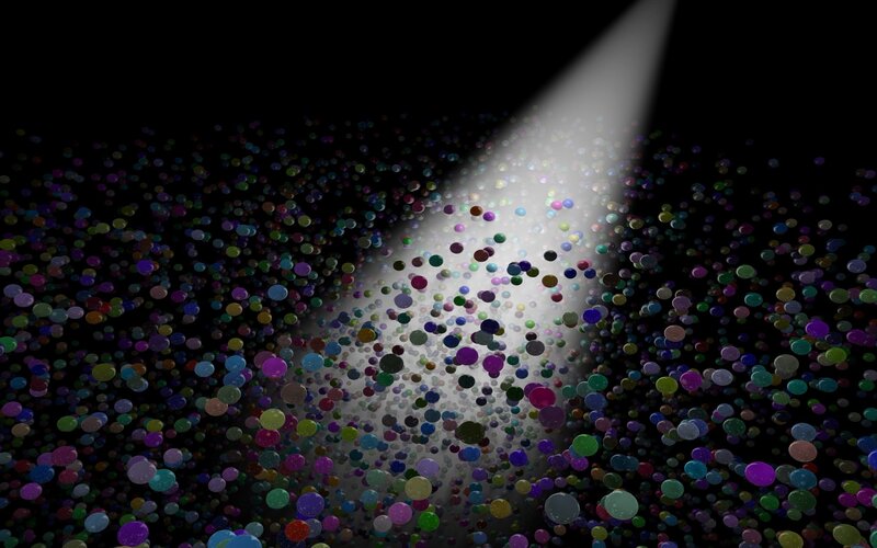 Spotlight on colorful particles