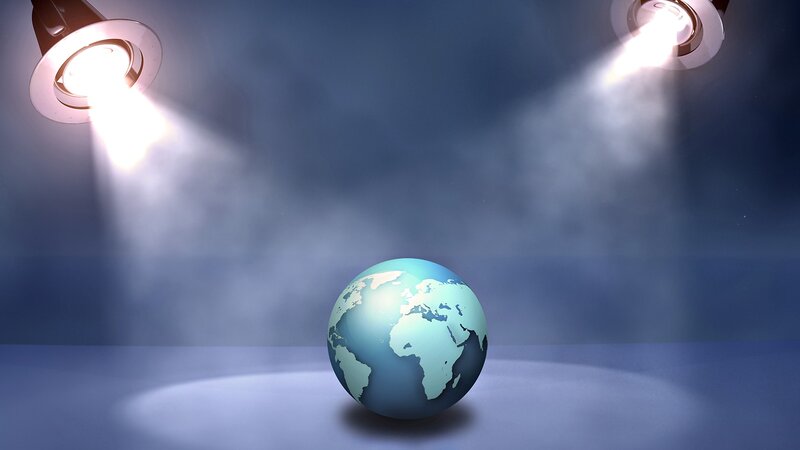 Spotlight on Earth globe
