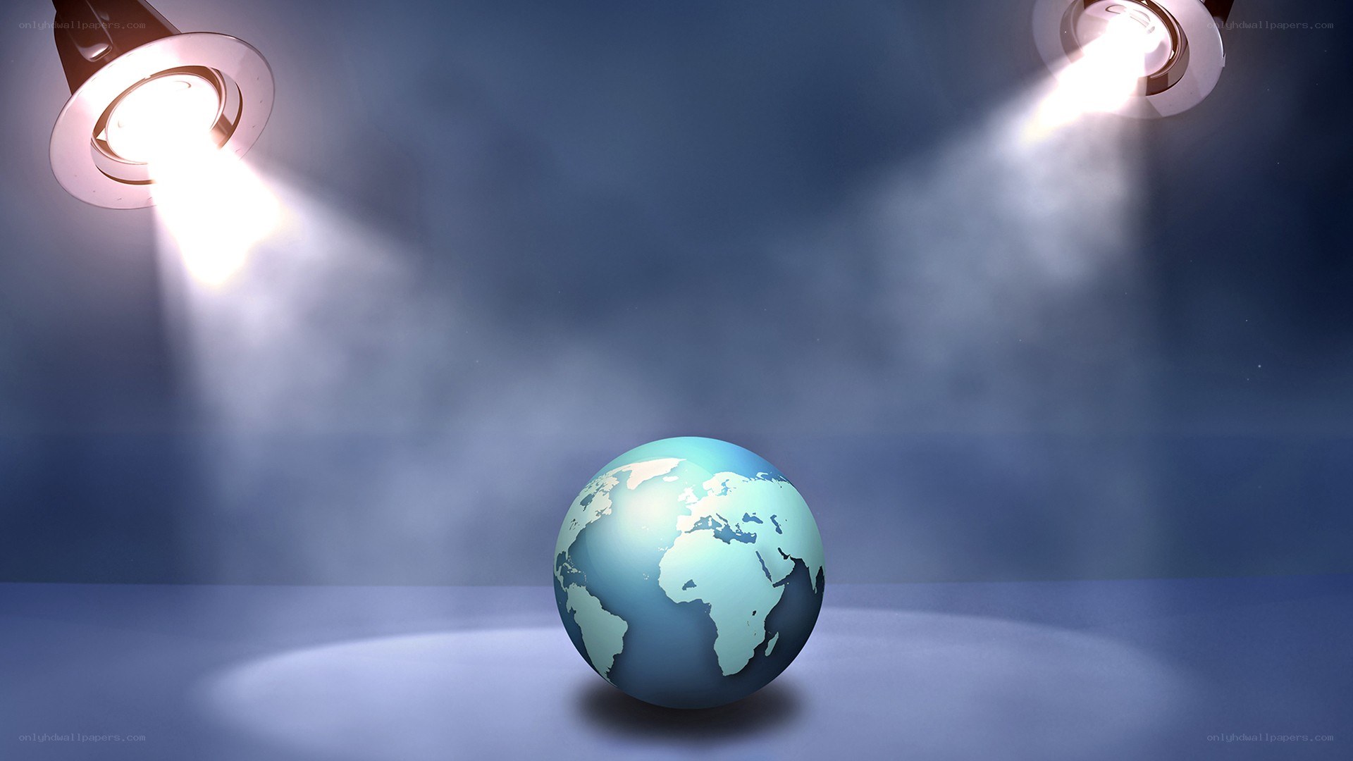 Spotlight on Earth globe