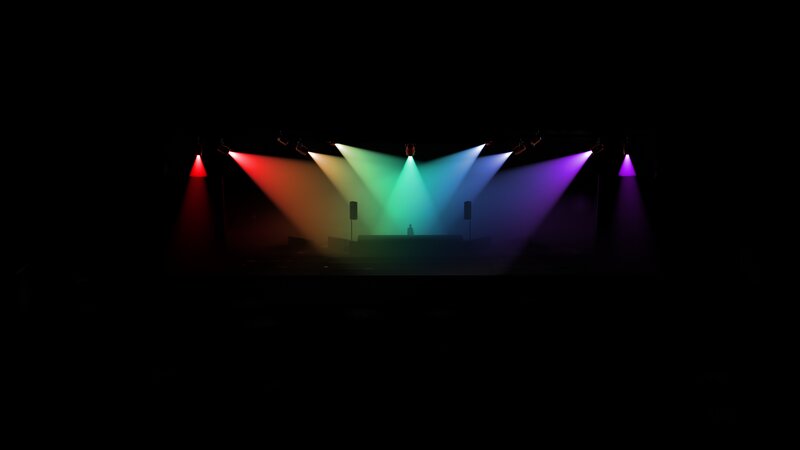 Spotlights on Empty Stage
