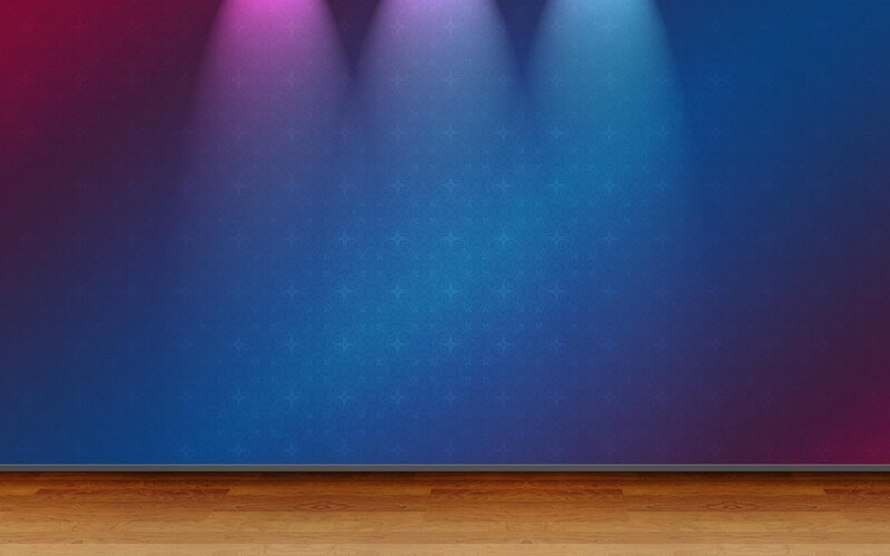 Spotlit Stage Wall — Blue