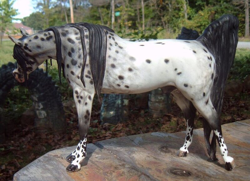 Spotted Horse Figurine — White