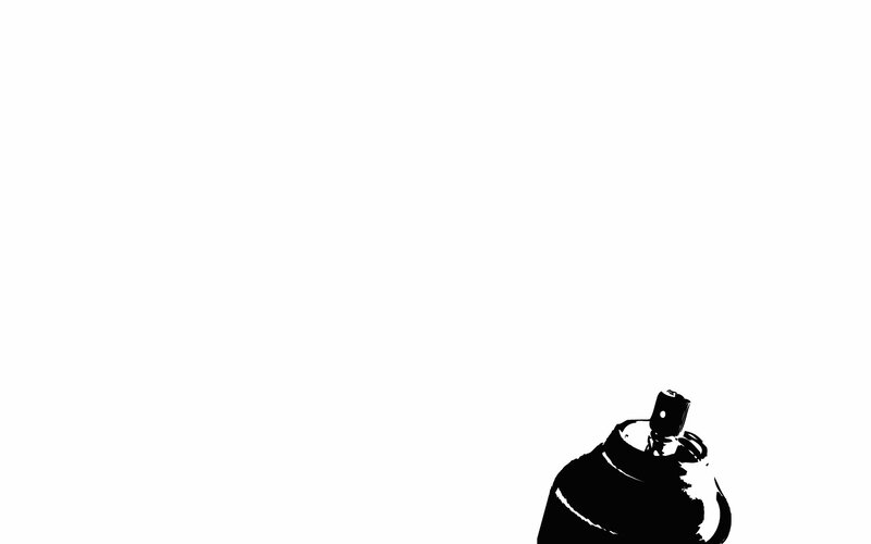 Spray Paint Can — Black, Minimalist