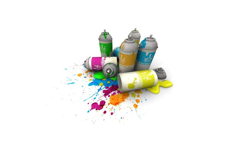 Spray Paint Cans — 3d Render