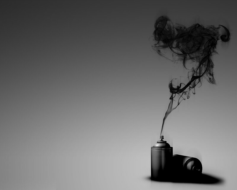 Spray Paint Cans — Black, Dramatic