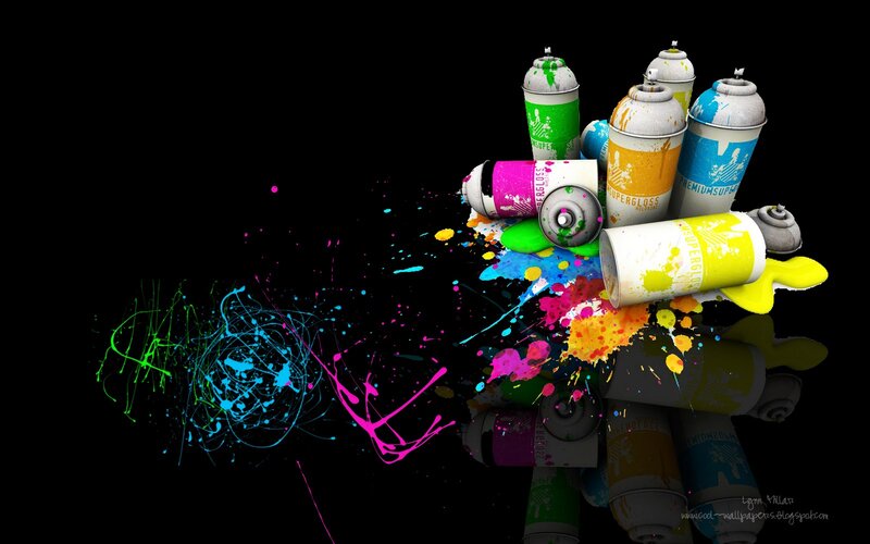 Spray Paint Cans — Black