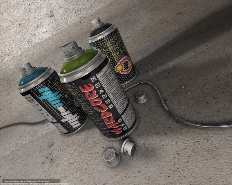 spray paint cans on concrete