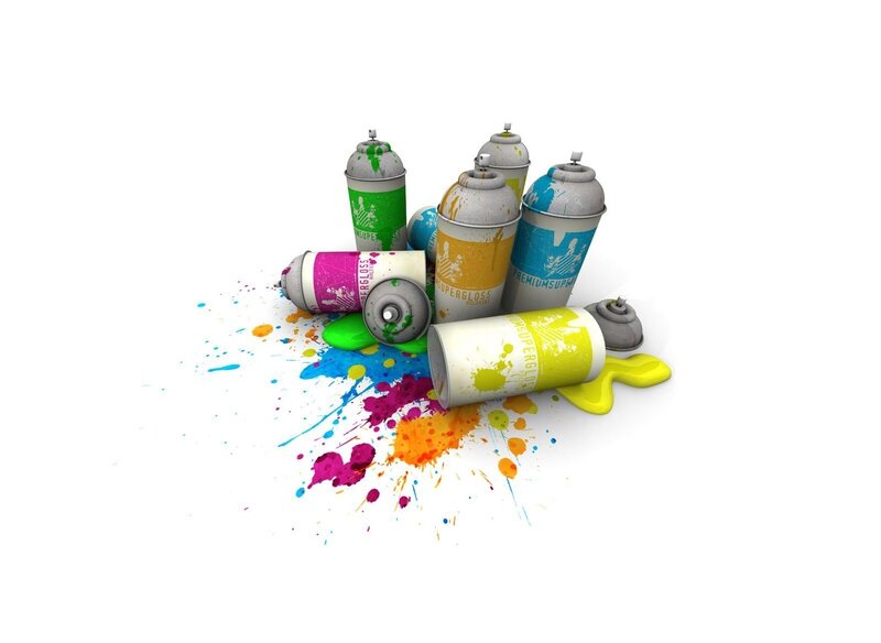 Spray Paint Cans — Vibrant