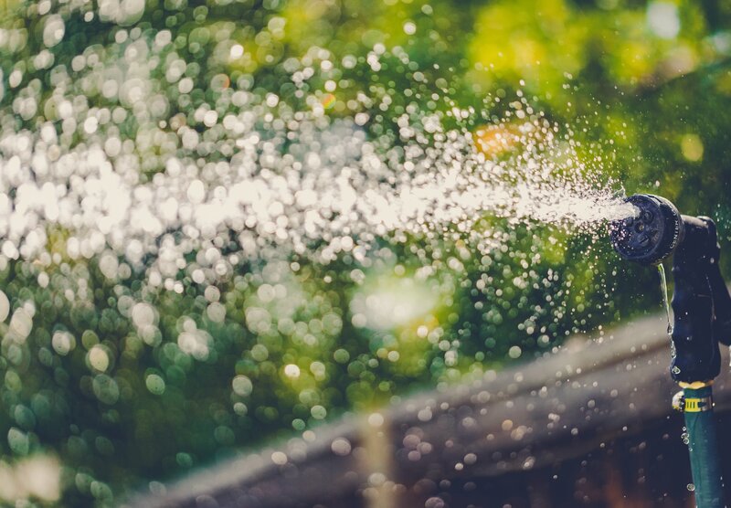 Spraying Garden Hose