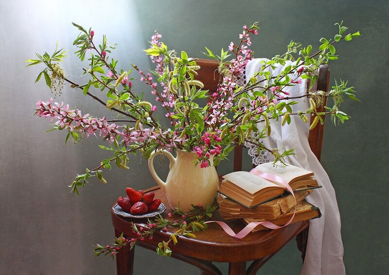 Spring Branches on Chair