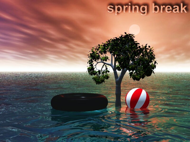 Spring break scene with tree