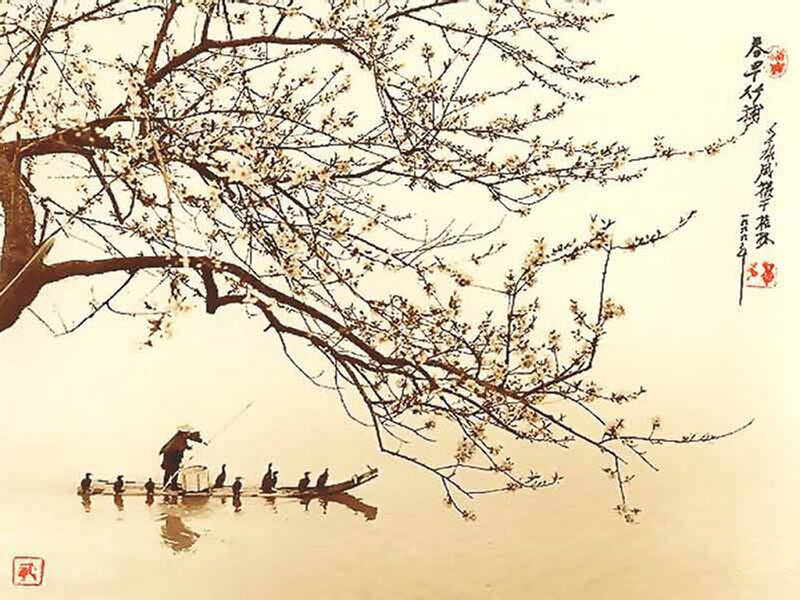 Spring dawn on a river