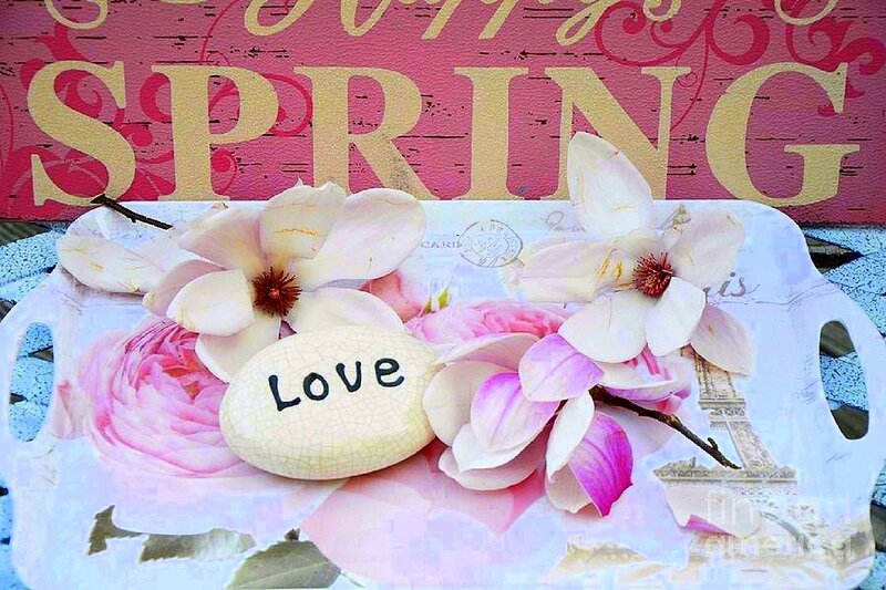 Spring Flowers on Tray
