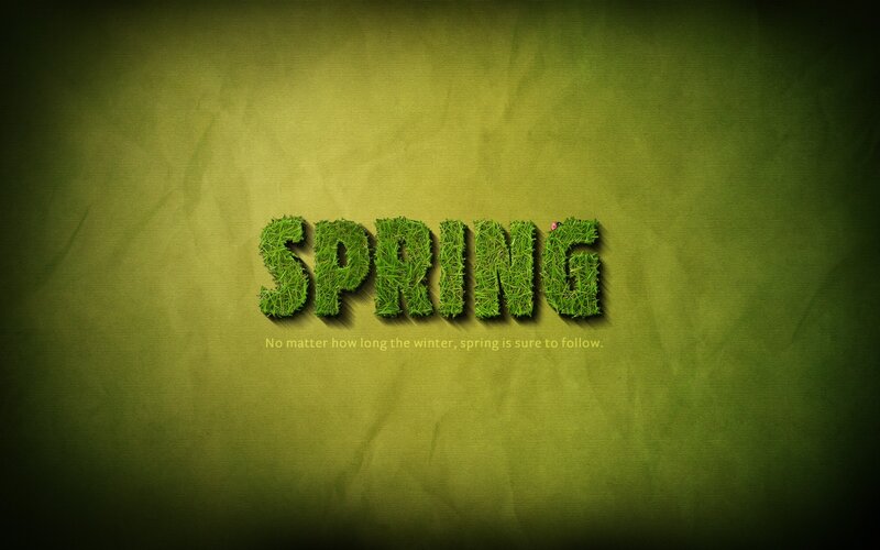 Spring grass text