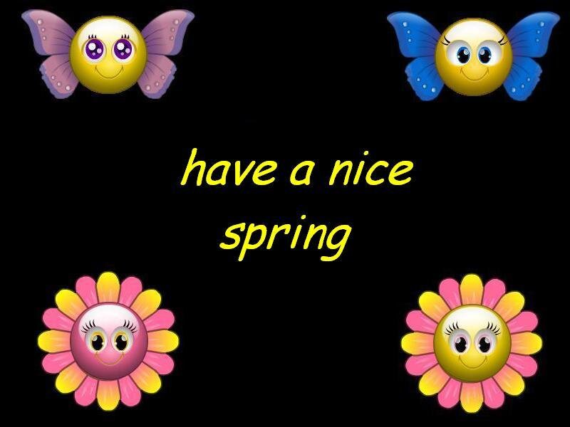 spring greeting with smiley faces