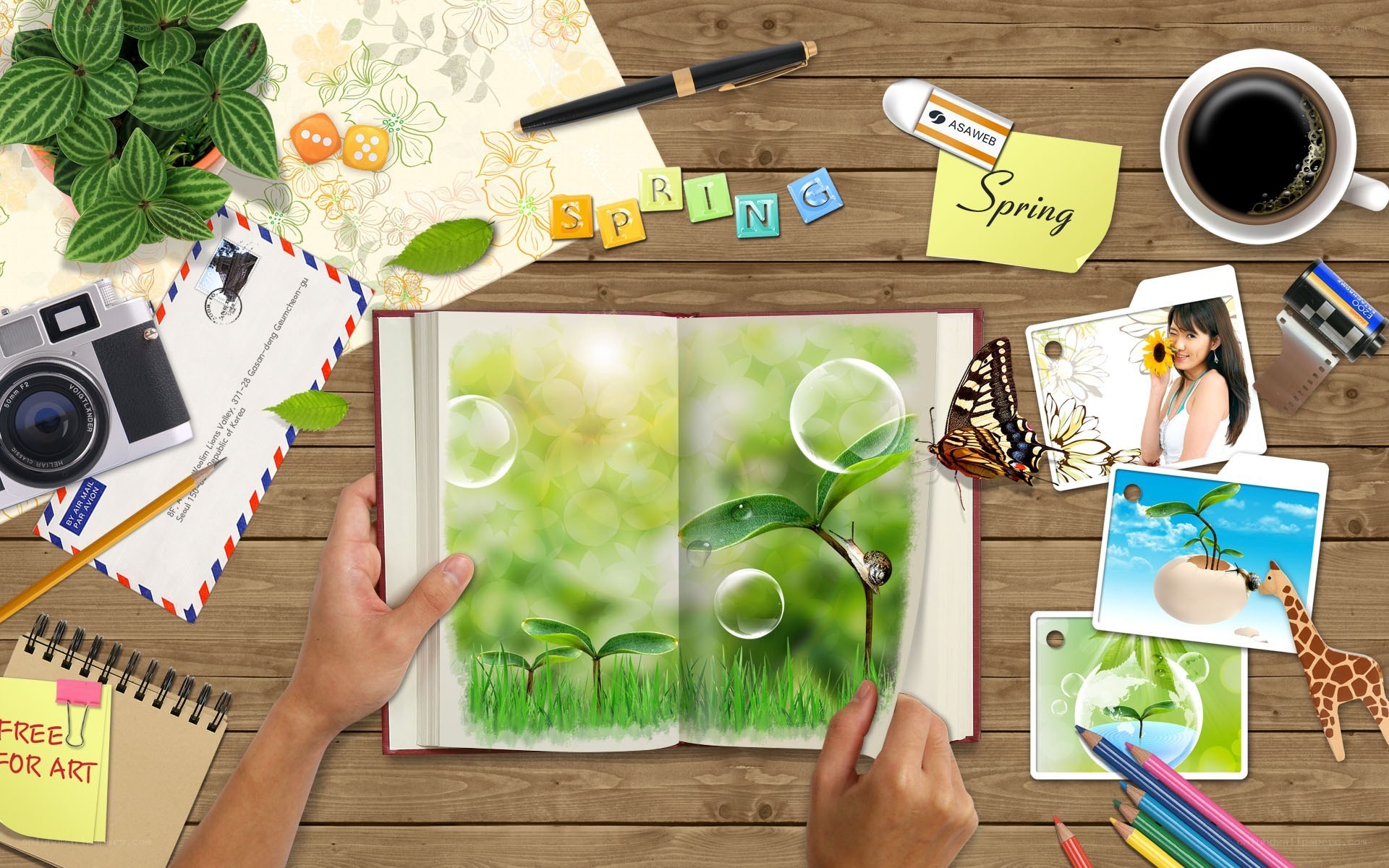 Spring journal with nature theme