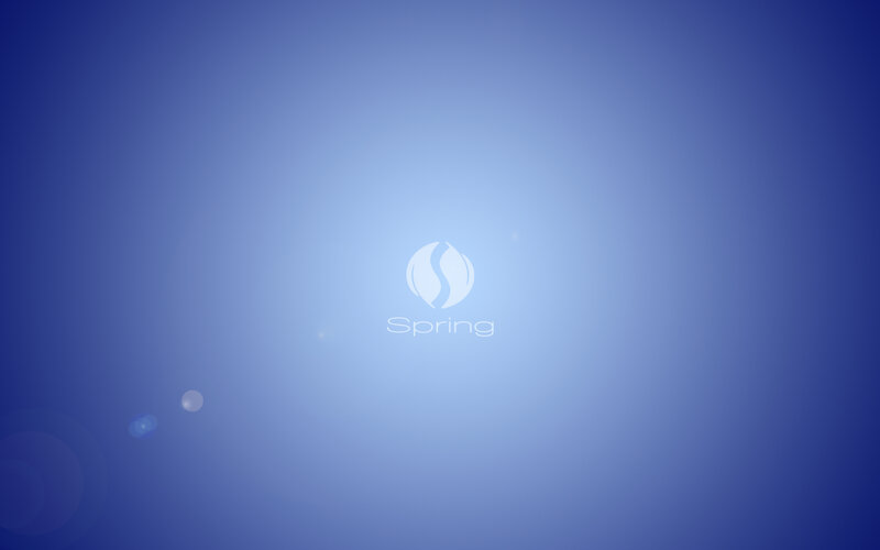 Spring logo on blue background