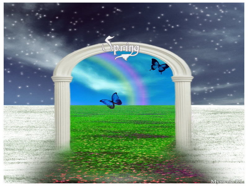 Spring portal with butterflies