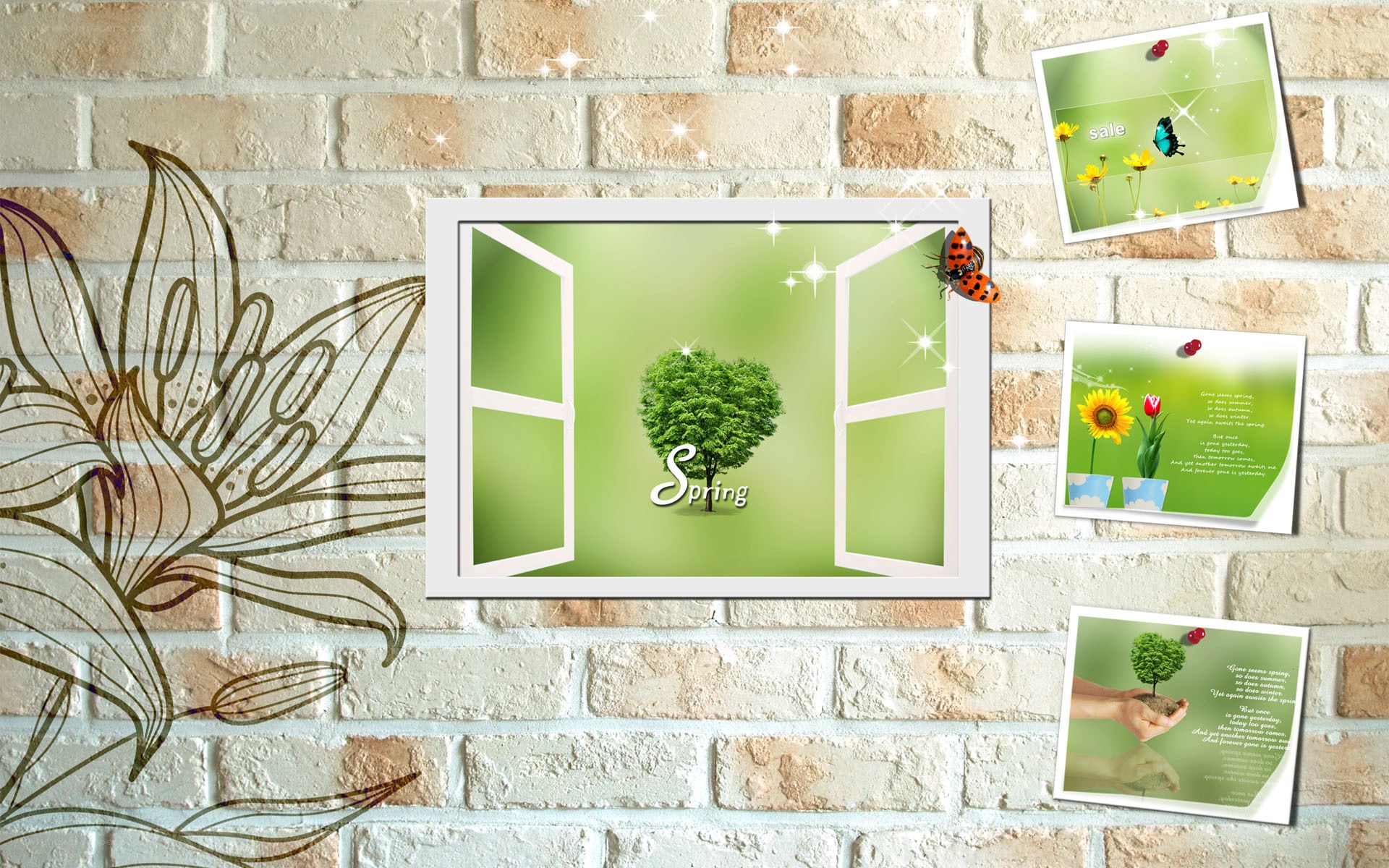 spring window scene