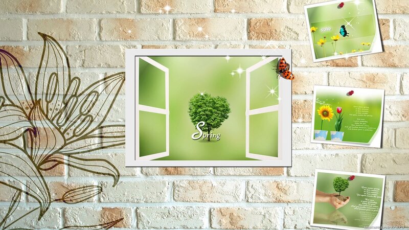 spring window scene