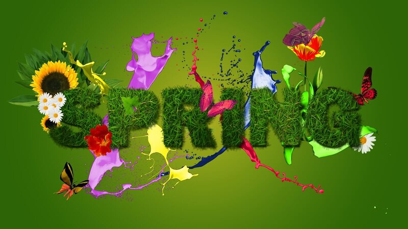 Spring Word with Flowers