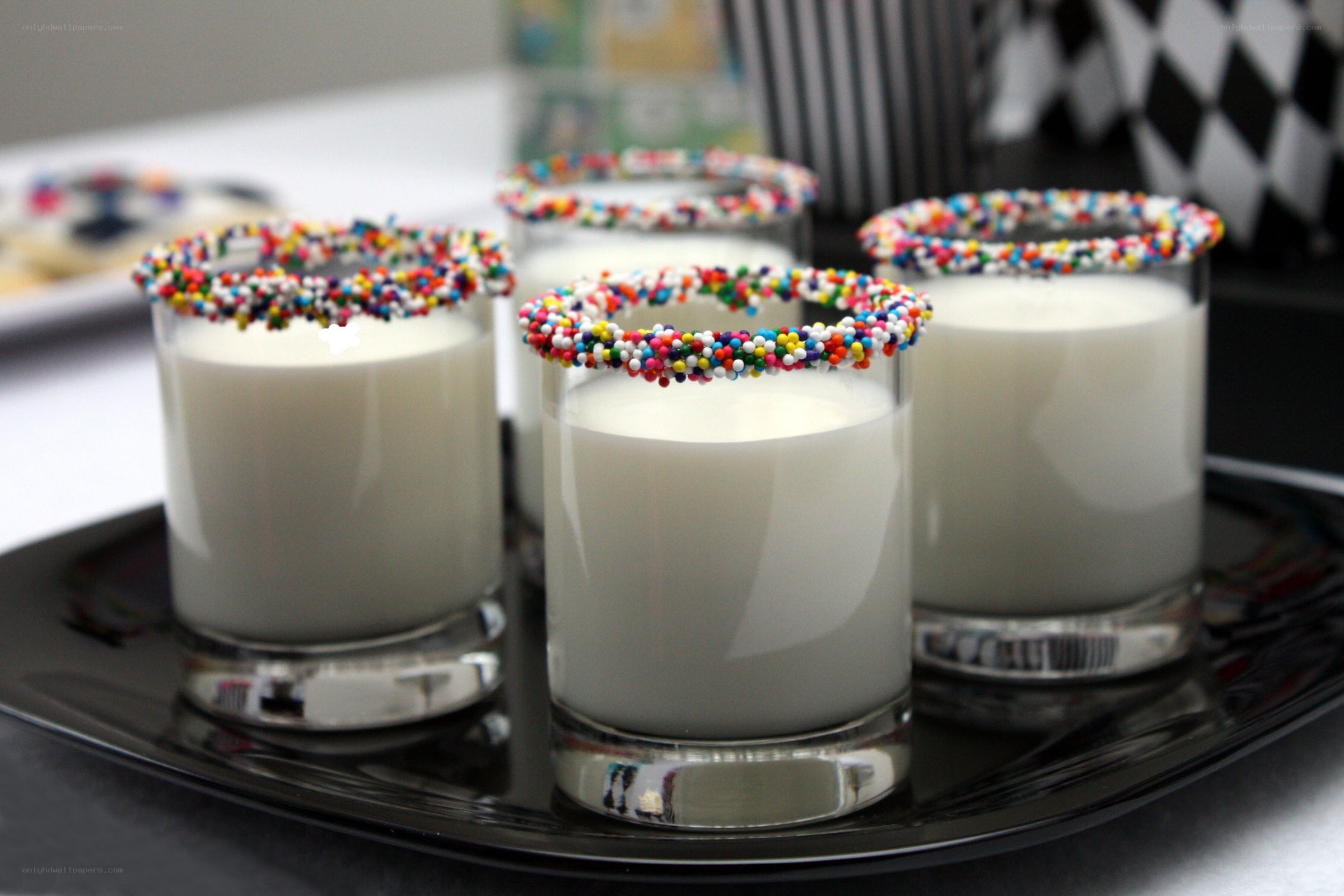 sprinkled milk drinks