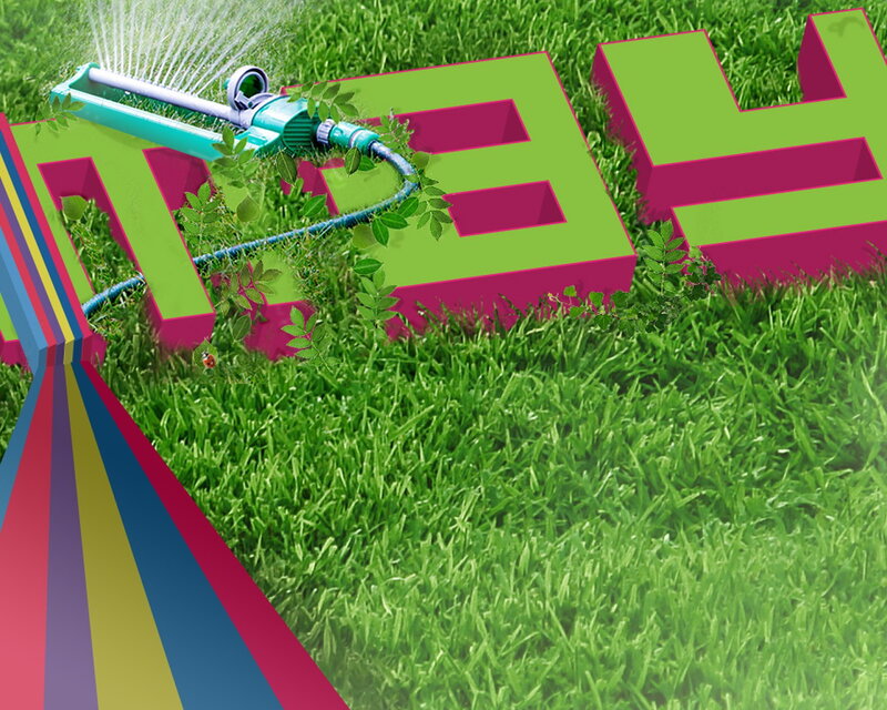 Sprinkler Watering Grass