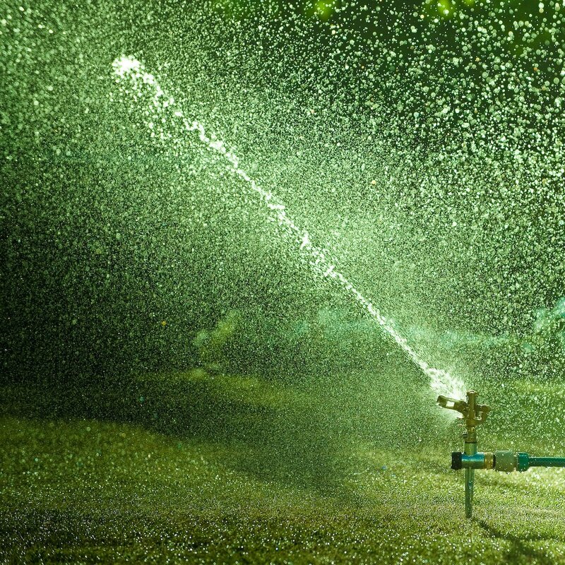 Sprinkler Watering Lawn — Green, Active