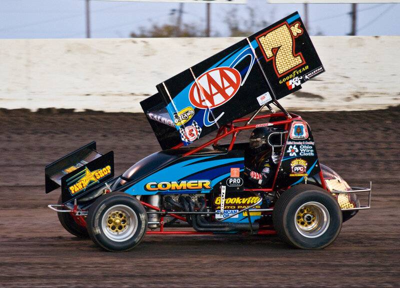 Sprint Car on Dirt Track — Black