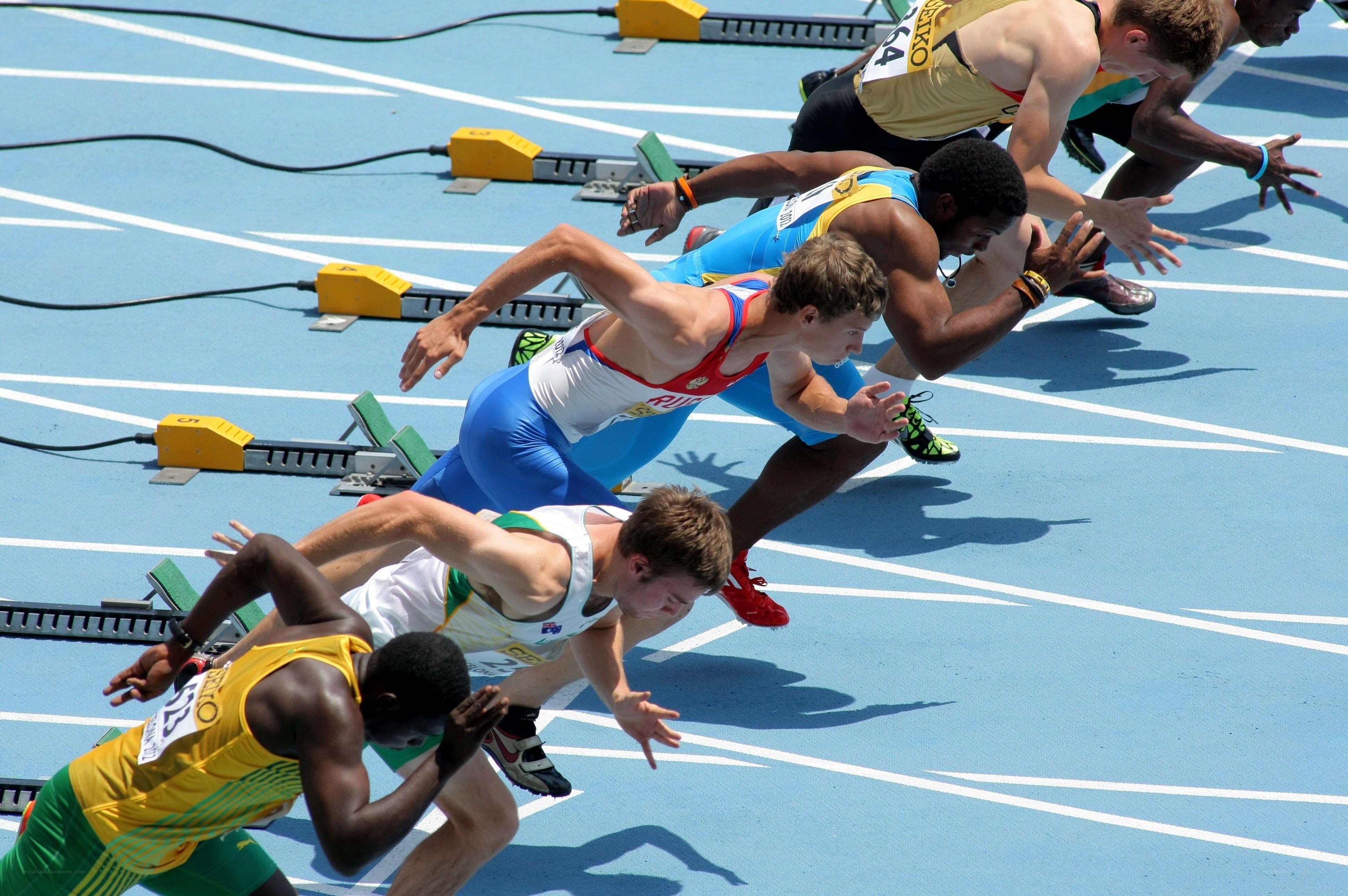 Sprinters at the Starting Line