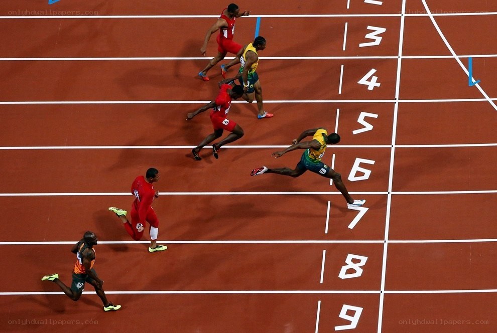Sprinters in a race