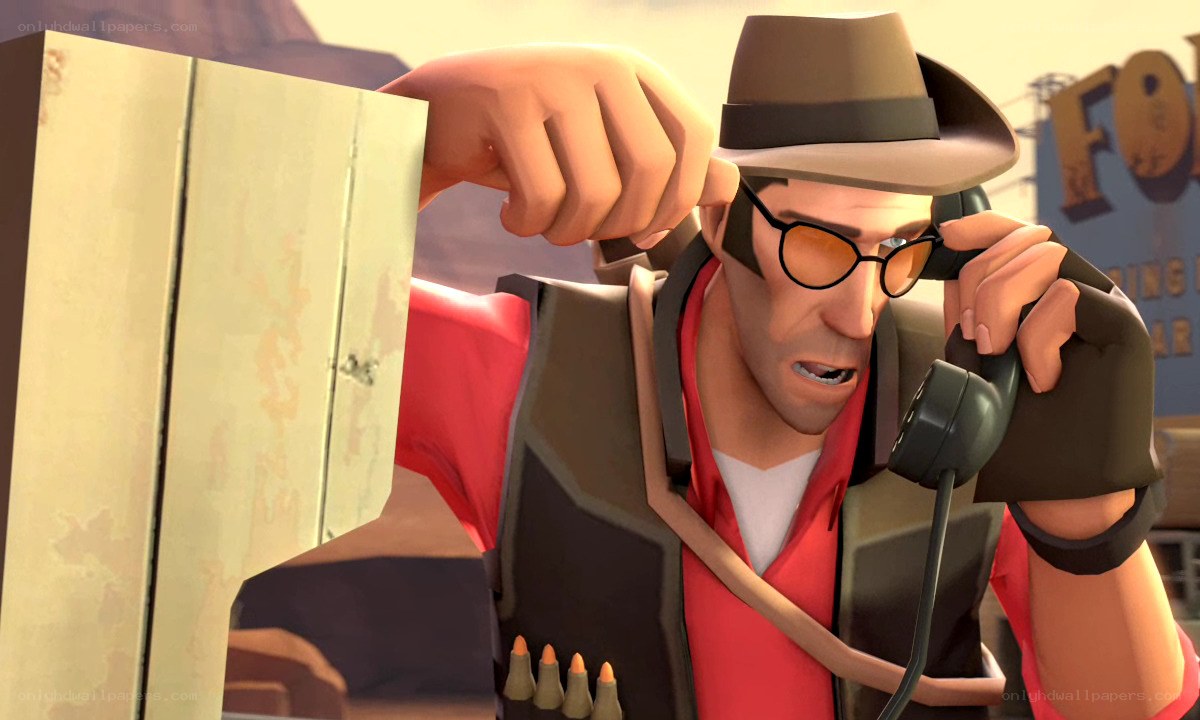 spy character on phone