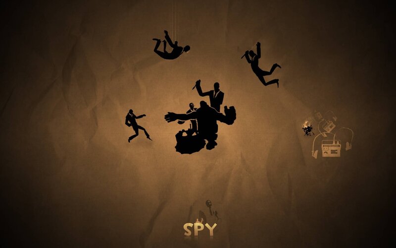 Spy character silhouettes