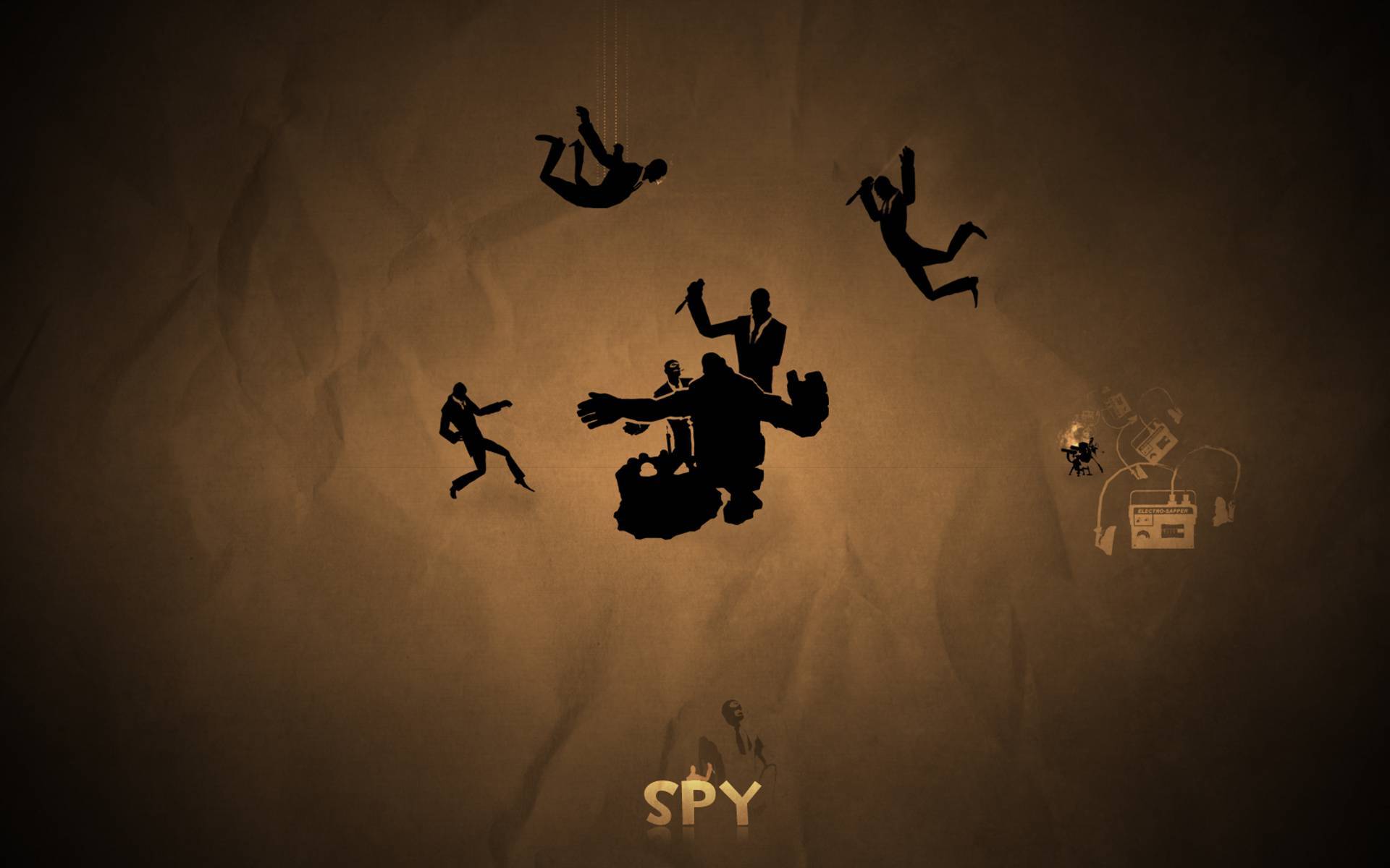 Spy character silhouettes