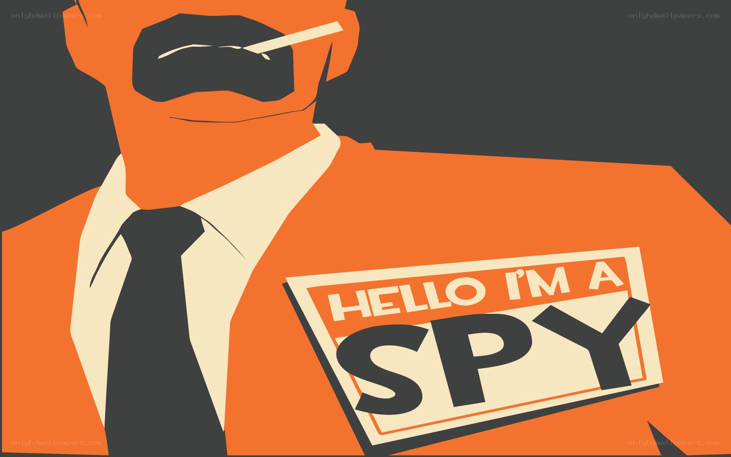 spy character with name tag