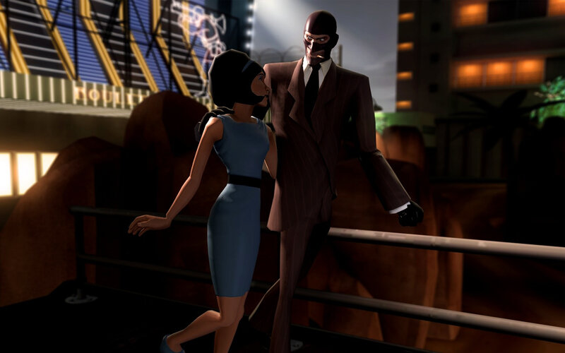 Spy couple on rooftop