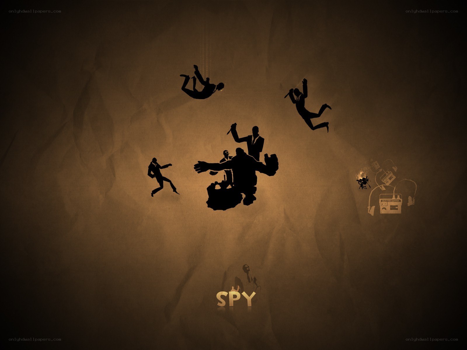Spy game character silhouettes