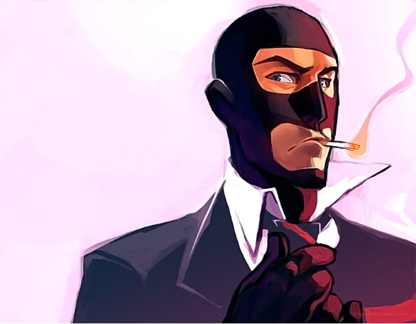 spy in a mask smoking
