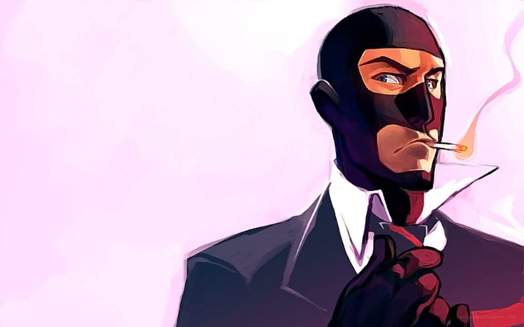spy in black mask smoking