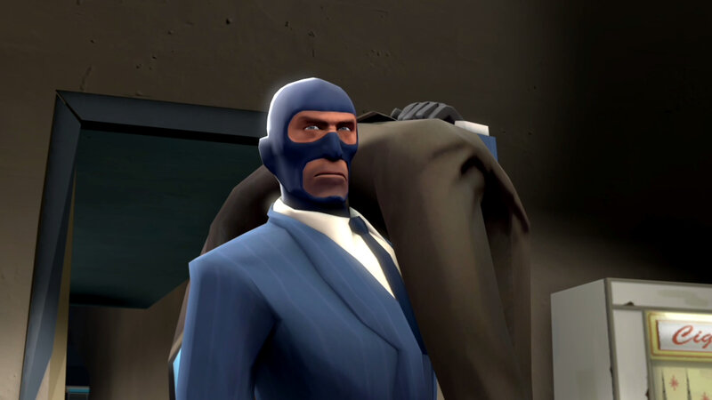 spy in blue suit