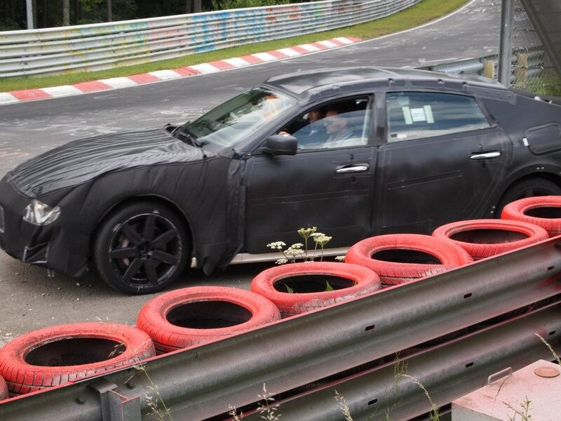 Spy photo of prototype car on track