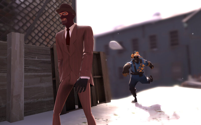 Spy vs Engineer in snow