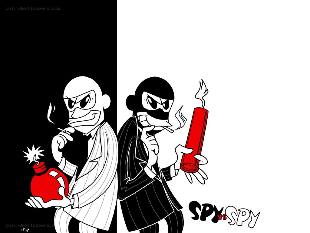 Spy vs Spy cartoon illustration