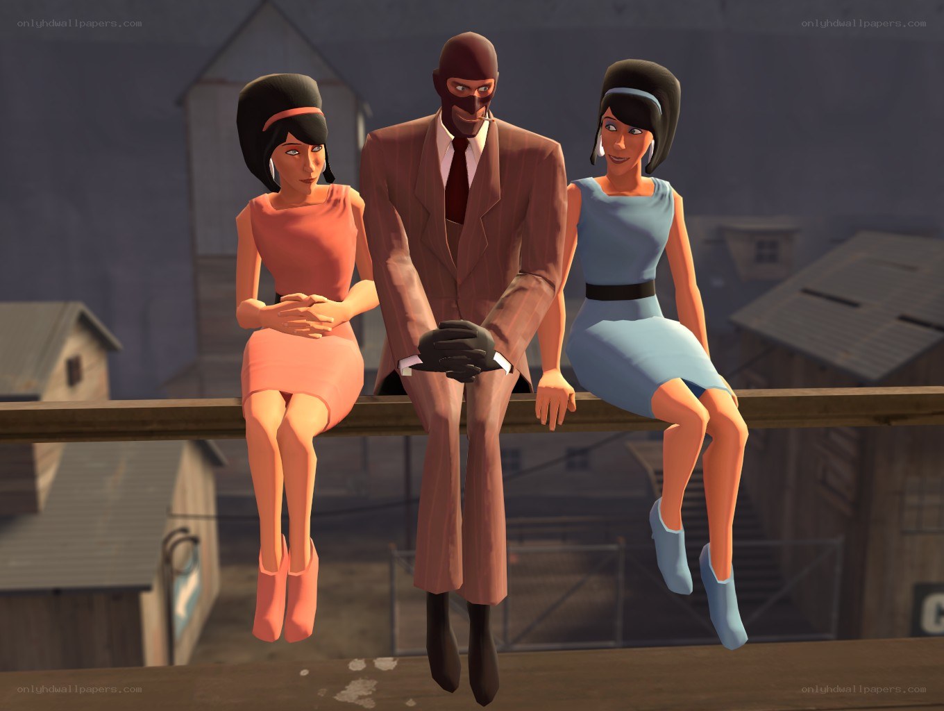 Spy with two women