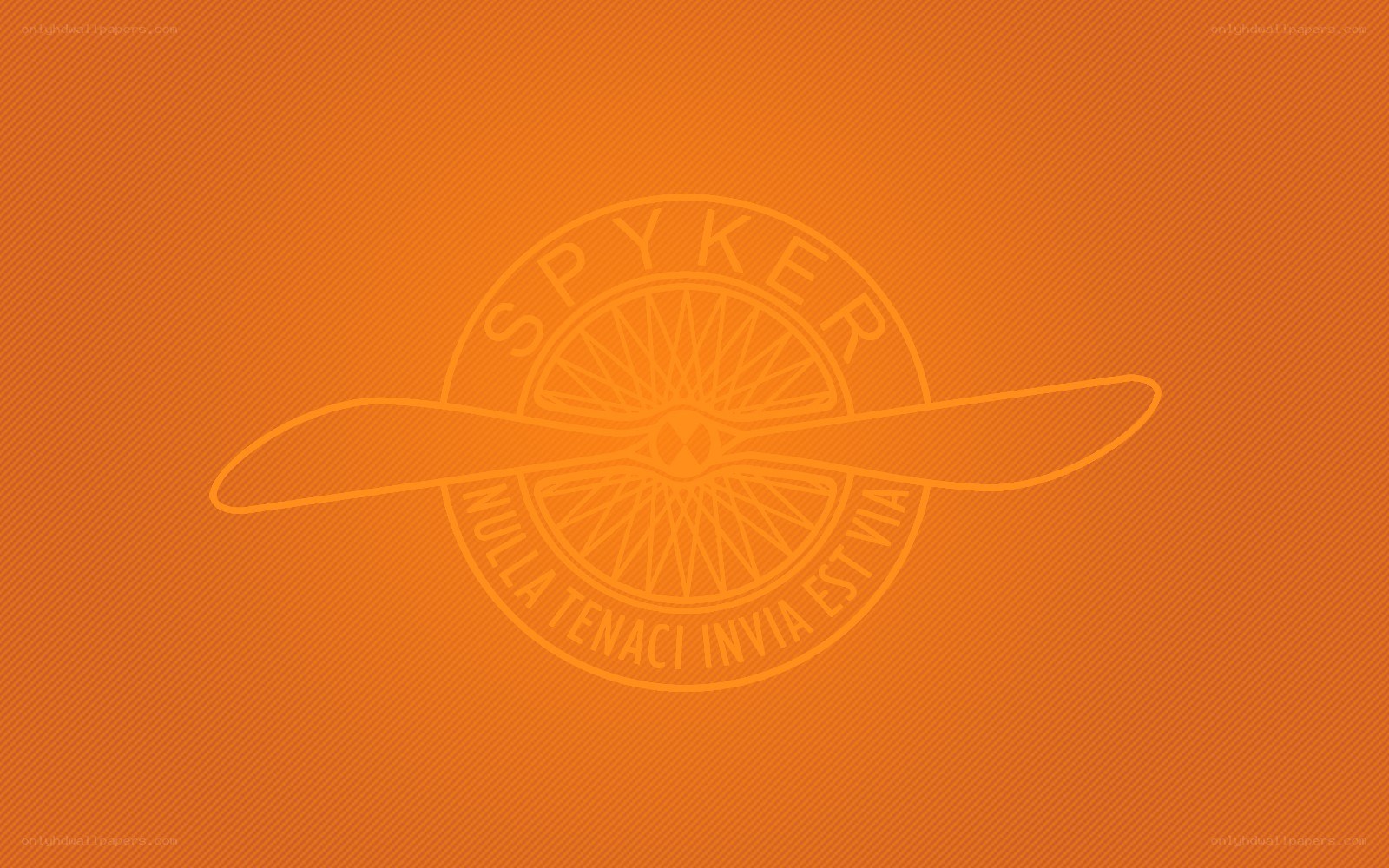 Spyker logo on orange background