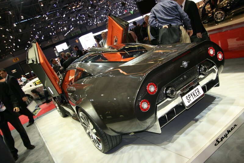 Spyker sports car at auto show