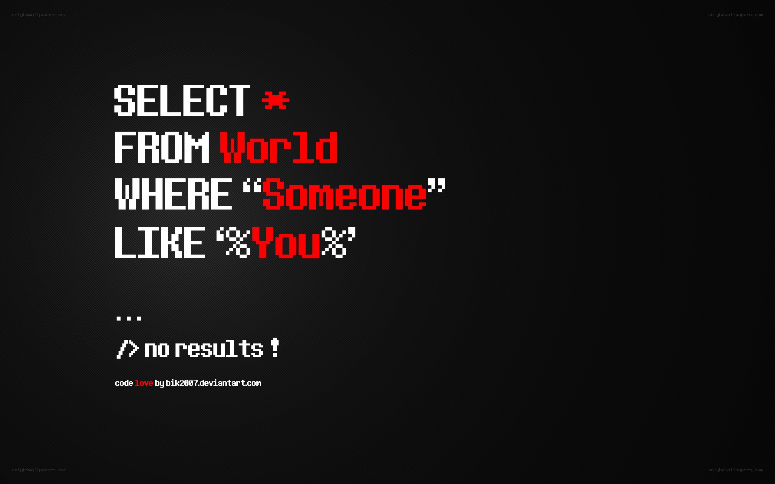 SQL query joke about love
