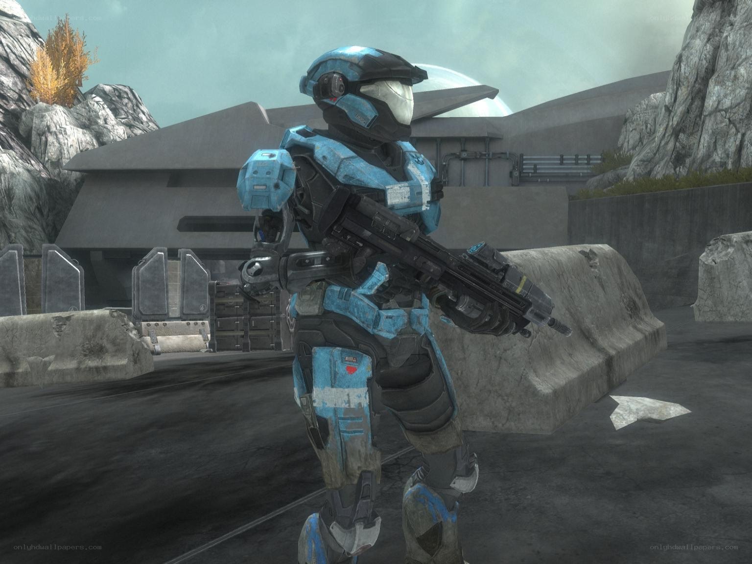 squad in blue armor