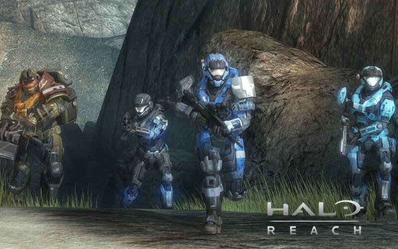 Squad of Armored Soldiers — Blue, Tense, 3d Render