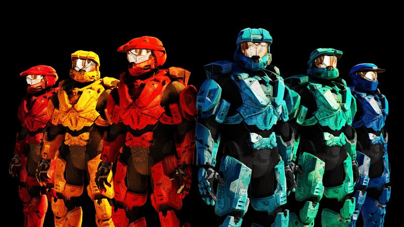 Squad of Armored Soldiers — Red, Dramatic